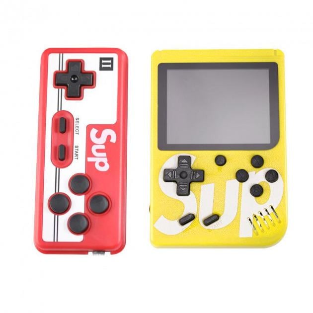 Консоль портативна ігрова з джойстиком Sup GameboyBox ретро з екраном 400 ігор Жовтий (140М) - фото 2