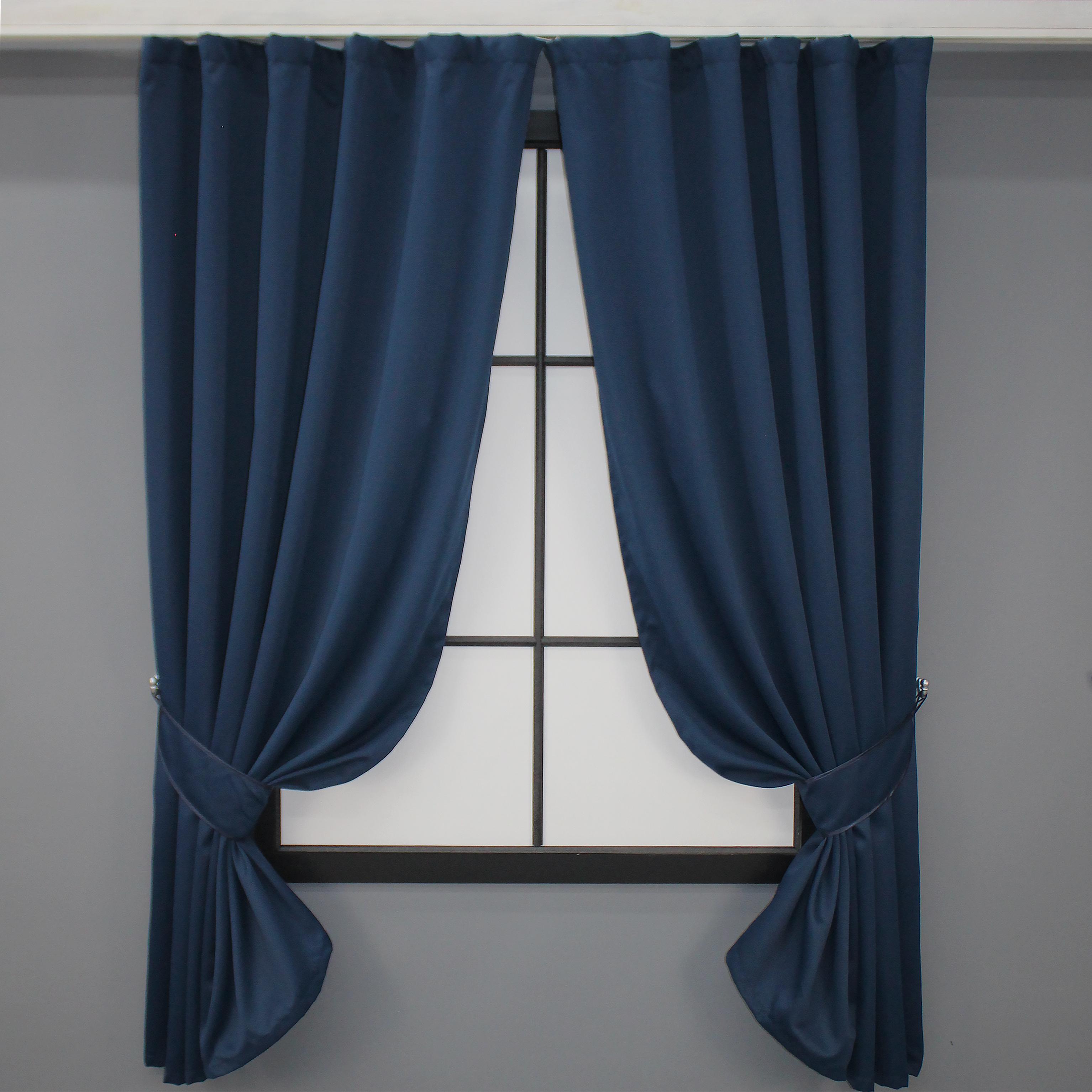Комплект штор коротких VR-Textil Блэкаут Midnight № 1164ш 140х170 см 2 шт. Темно-синий (35-0011)