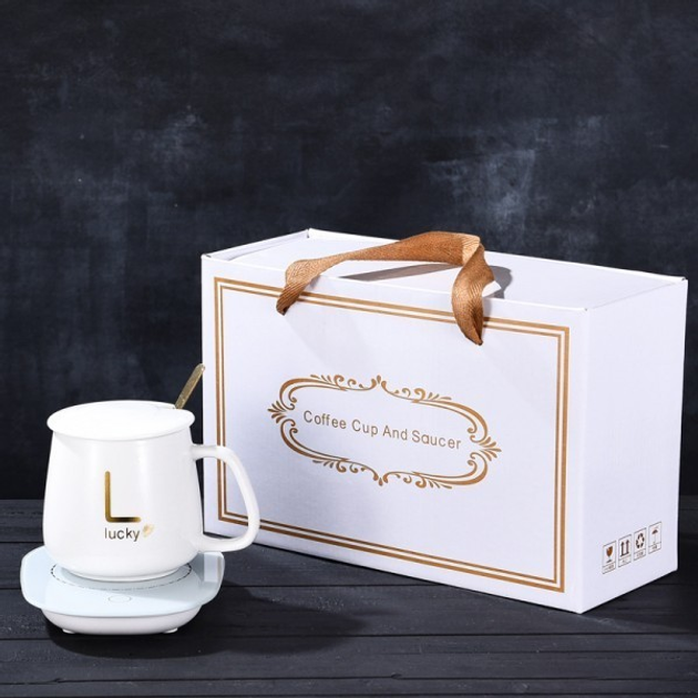 Электрочашка керамическая с подогревом в подарочной коробке Белый (MX-00008956W) - фото 2 Электрочашка керамическая с подогревом в подарочной коробке Белый (MX-00008956W) - фото 2