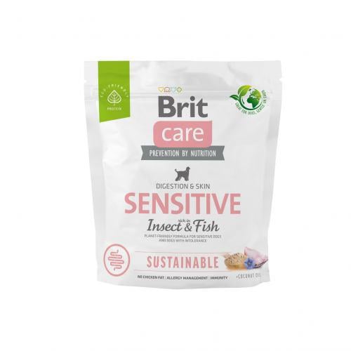 Корм сухий Brit Care Dog Sustainable Sensitive для собак із чутливим травленням з рибою та комахами 1 кг