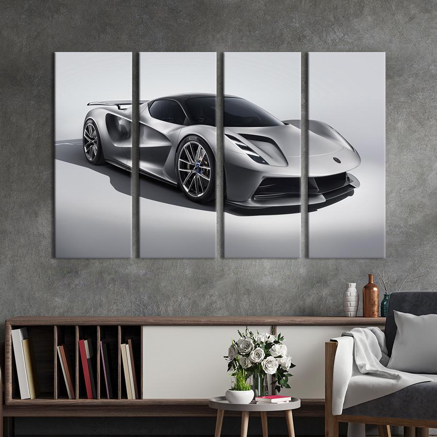 Картина на холсте Мощный гиперкар Lotus Evija 149x93 см (1346-41)
