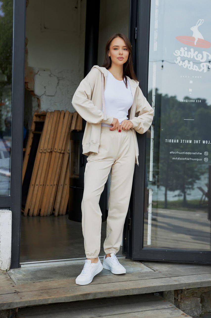 Костюм женский спортивный M136.3 худи на замке/джогеры 3-х нитка L Таш (70-1-62)