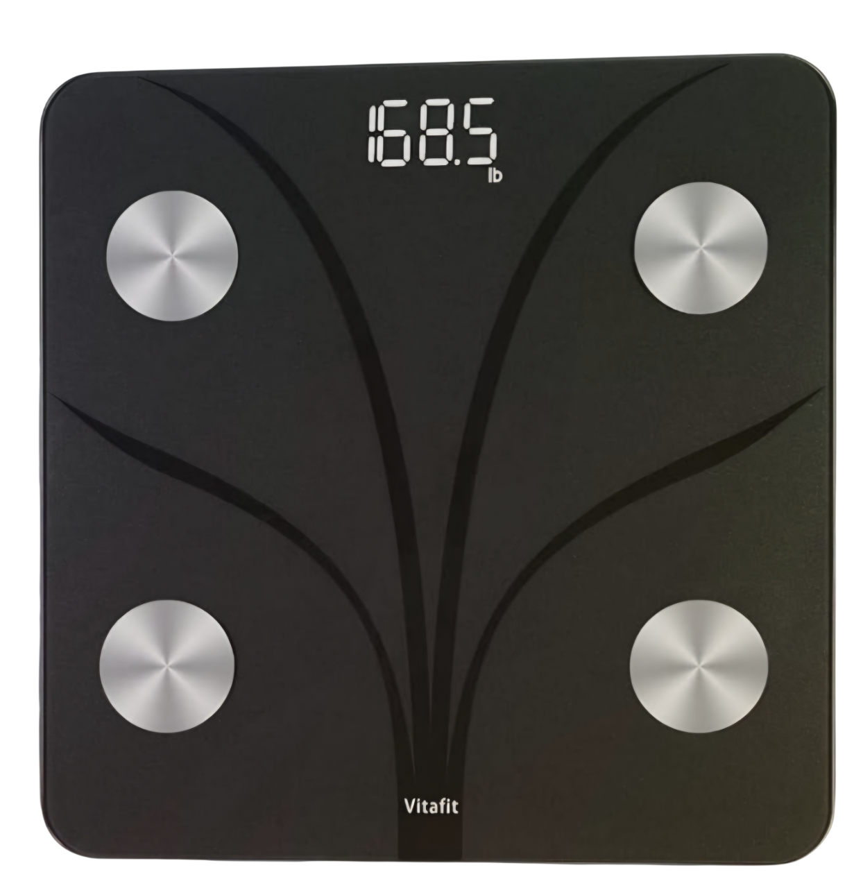 Смарт-весы напольные Vitafit App Sync 13 ИМТ LED с анализатором состава тела Черный (33305262)