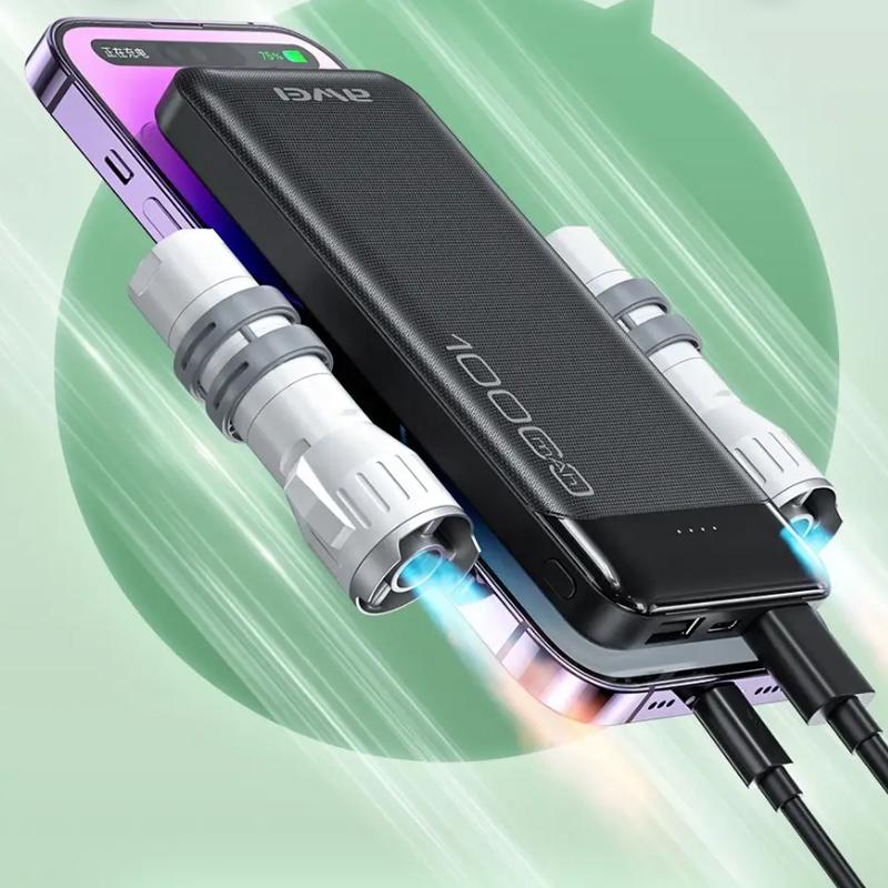 Зовнішній акумулятор AWEI P37K 10000 Mah 2 USB зі швидкою зарядкою Micro-USB/Type-C - фото 6