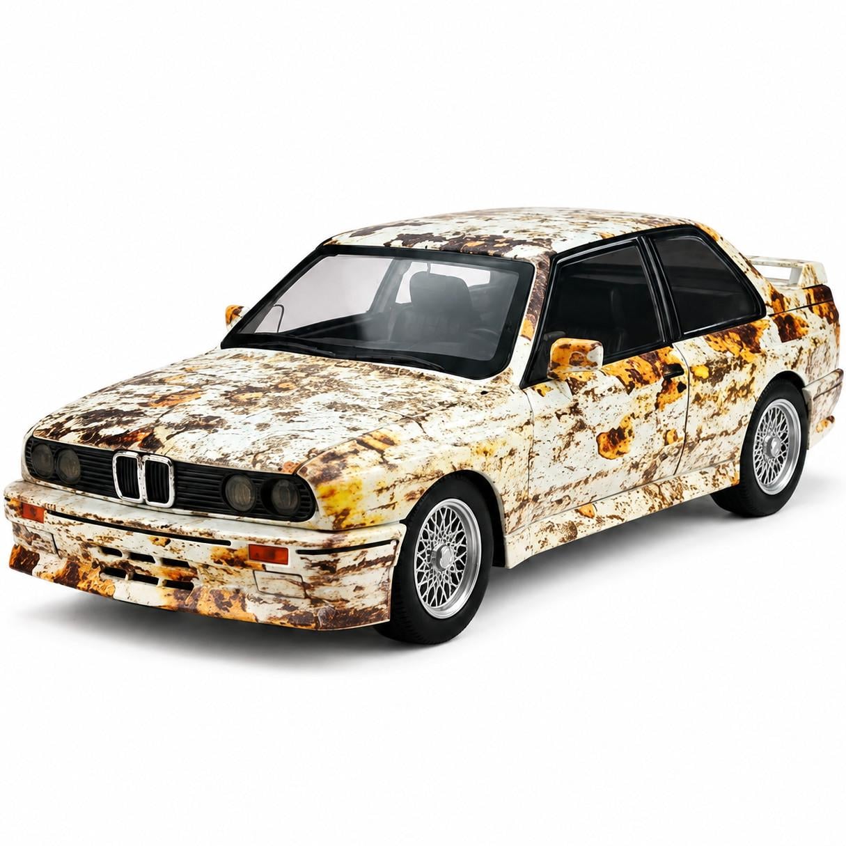 Іграшкова машинка-модель металева BMW M3 E30 1:24 Іржавий Тюнинг інерційна світло/звук/відчиняються двері (37822901)