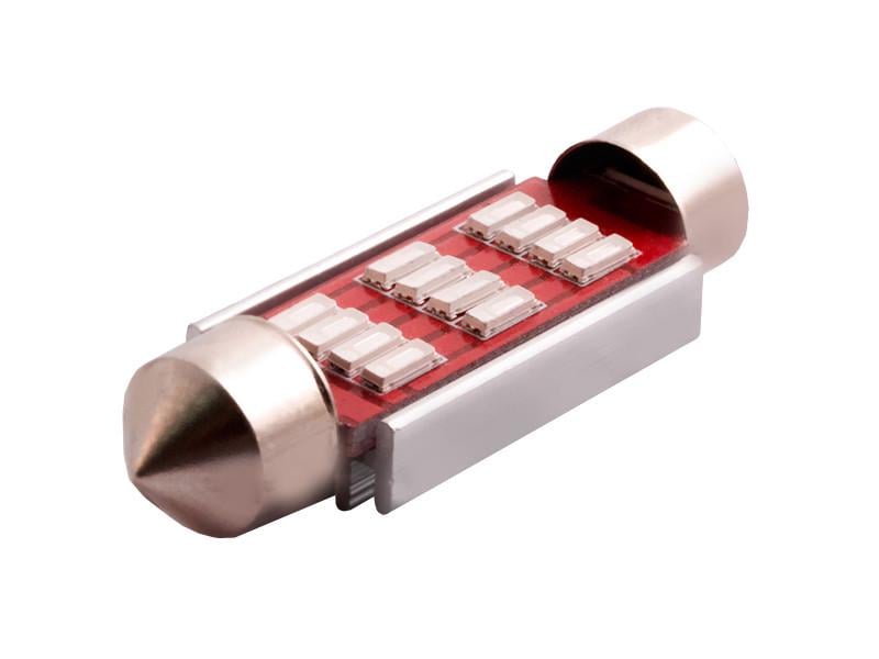Автолампа светодиодная C5W SV8,5 с обманкой 12 В 41 мм SMD4014-12led Синий (1456)