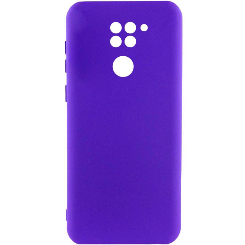Противоударный чехол TPU GETMAN Liquid Silk Full Camera для Xiaomi Redmi Note 9 / Redmi 10X Синий / Iris