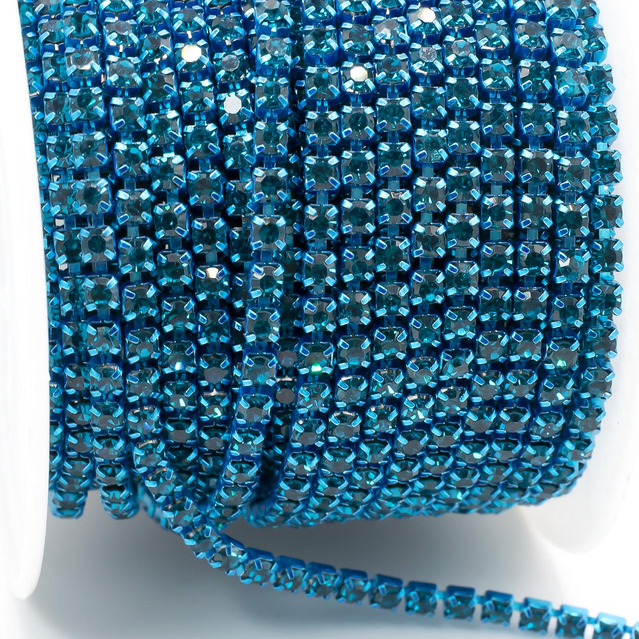 Цепь стразовая SS6 2 мм 1 м Blue zircon blue (ЦС0602о14)