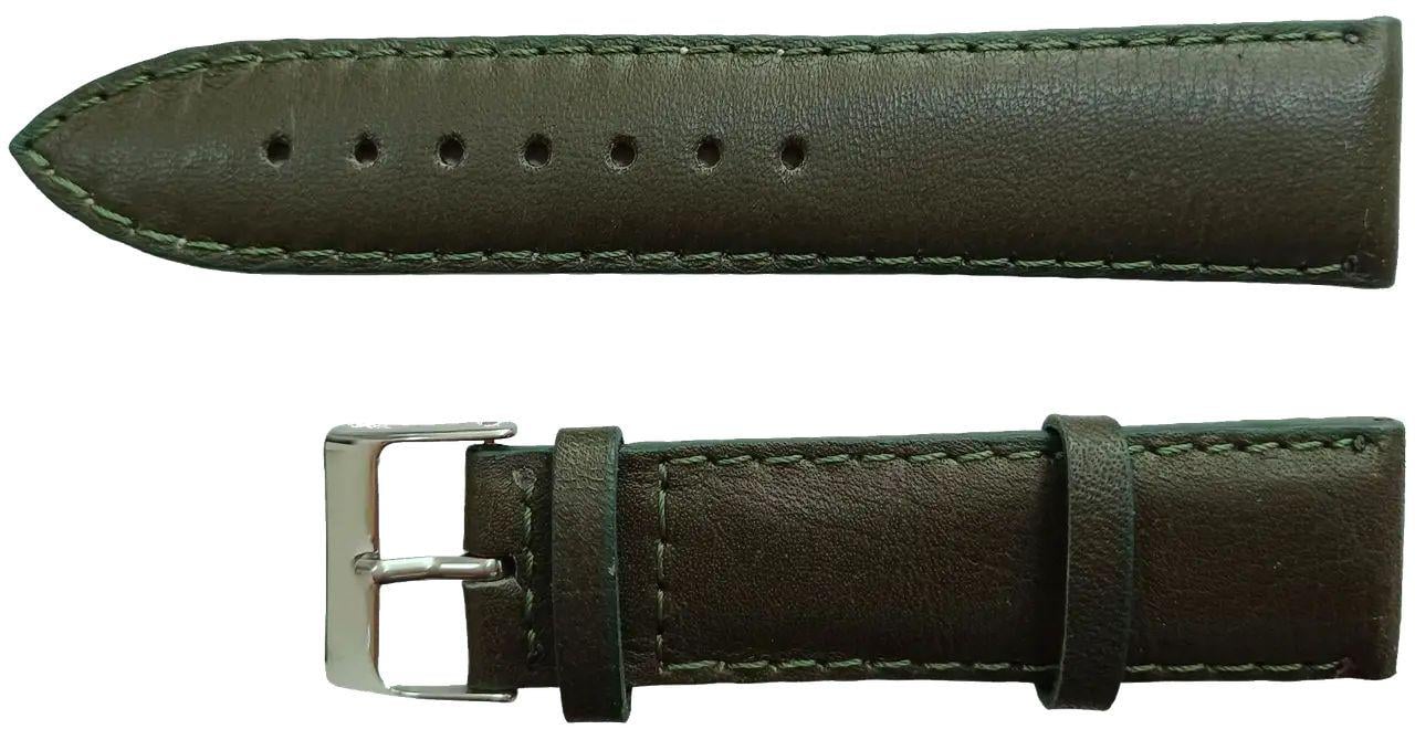 Ремінець для годинника Mykhail Ikhtyar шкіряний 20 мм Оливковий (S20-108S olive silver) Ремінець для годинника Mykhail Ikhtyar шкіряний 20 мм Оливковий (S20-108S olive silver)