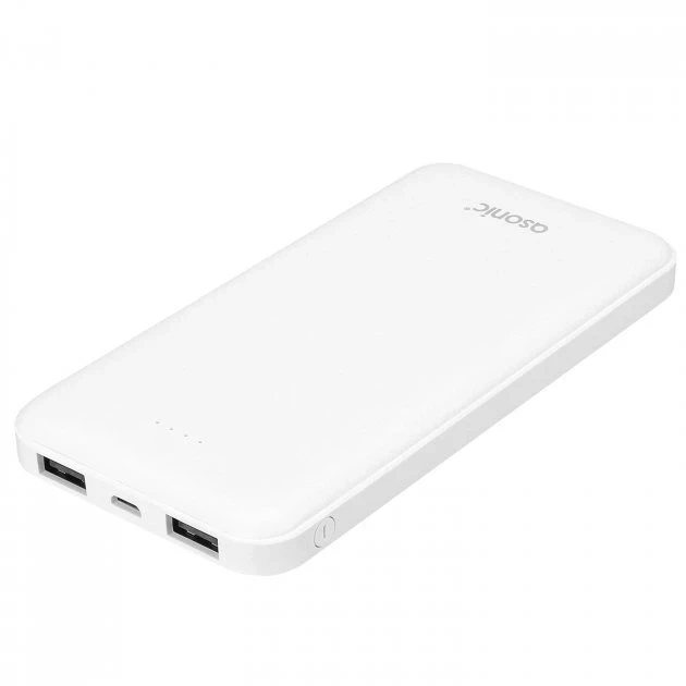 Повербанк ASONIC AS-P10 10000 mAh Output 2USB Q6 White (DR012246) - фото 2