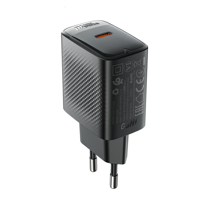 Зарядное устройство для телефона Acefast A104 PD25W GaN single USB-C charger Black (24697)