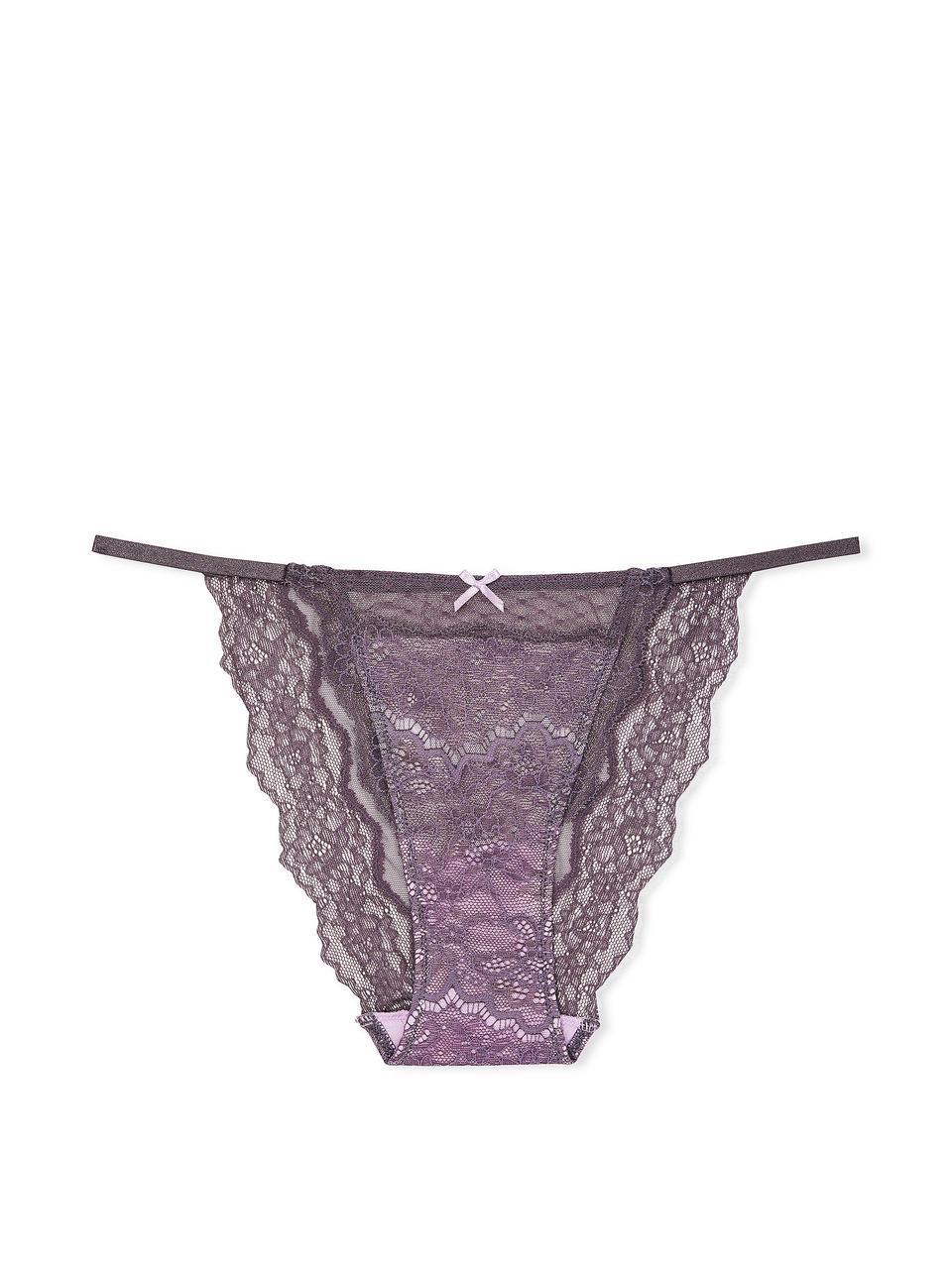 Трусики женские Victoria's Secret DREAM ANGELS Lace & Mesh String Bikini L Серый (2217902699) - фото 3