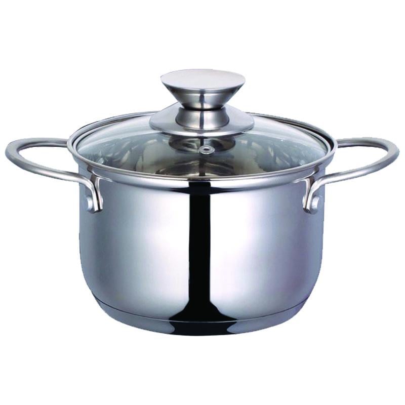 Кастрюля нержавеющая Con Brio с крышкой 22 см 5 л (CB-1112)