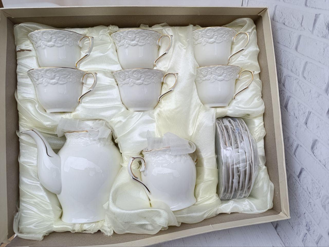 Сервиз чайный SNT Белая ночь фарфор 220 мл 14 предметов (1777)