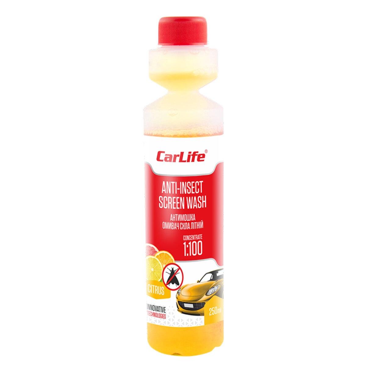 Очиститель стекла Carlife Anti-Insect Screen-Wash Citrus летний концентрат 1:100.