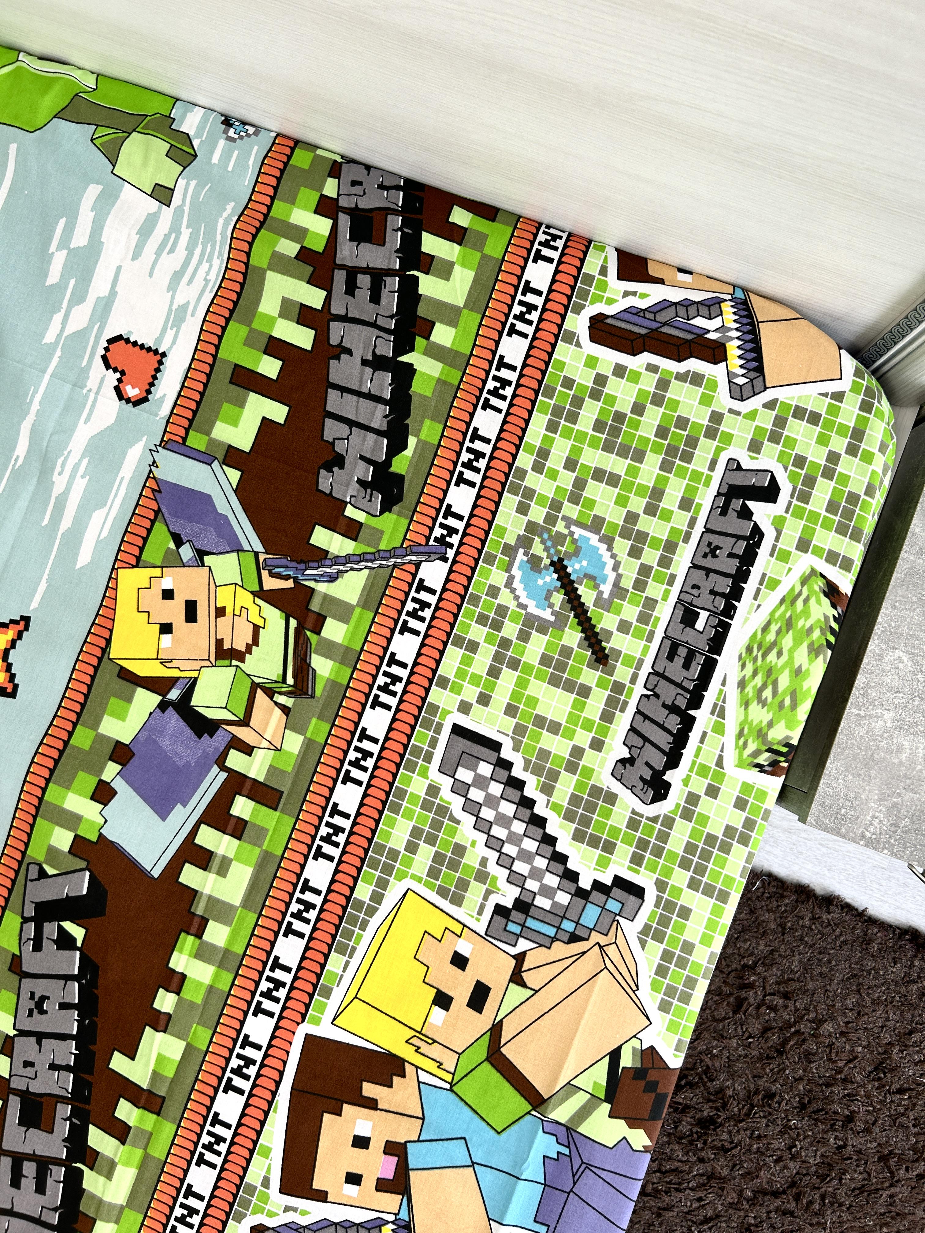 Простирадло на гумці Minecraft бязь 90х200 см (G-4145/WP/-90)