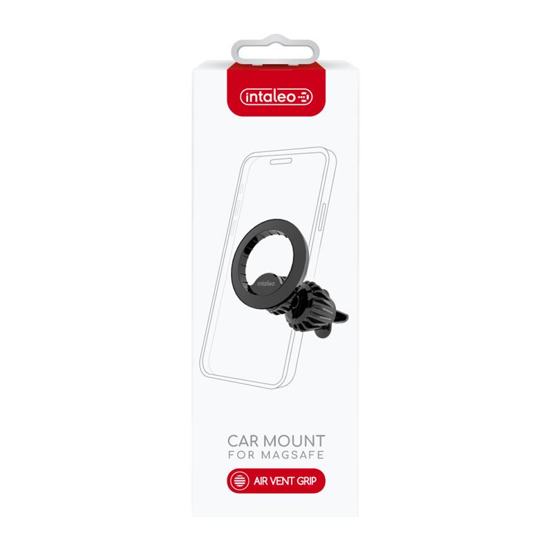 Держатель автомобильный Intaleo CM06GG 20xN52 магнитный for MagSafe на дефлектор Black (1283126576058) - фото 2 Держатель автомобильный Intaleo CM06GG 20xN52 магнитный for MagSafe на дефлектор Black (1283126576058) - фото 2