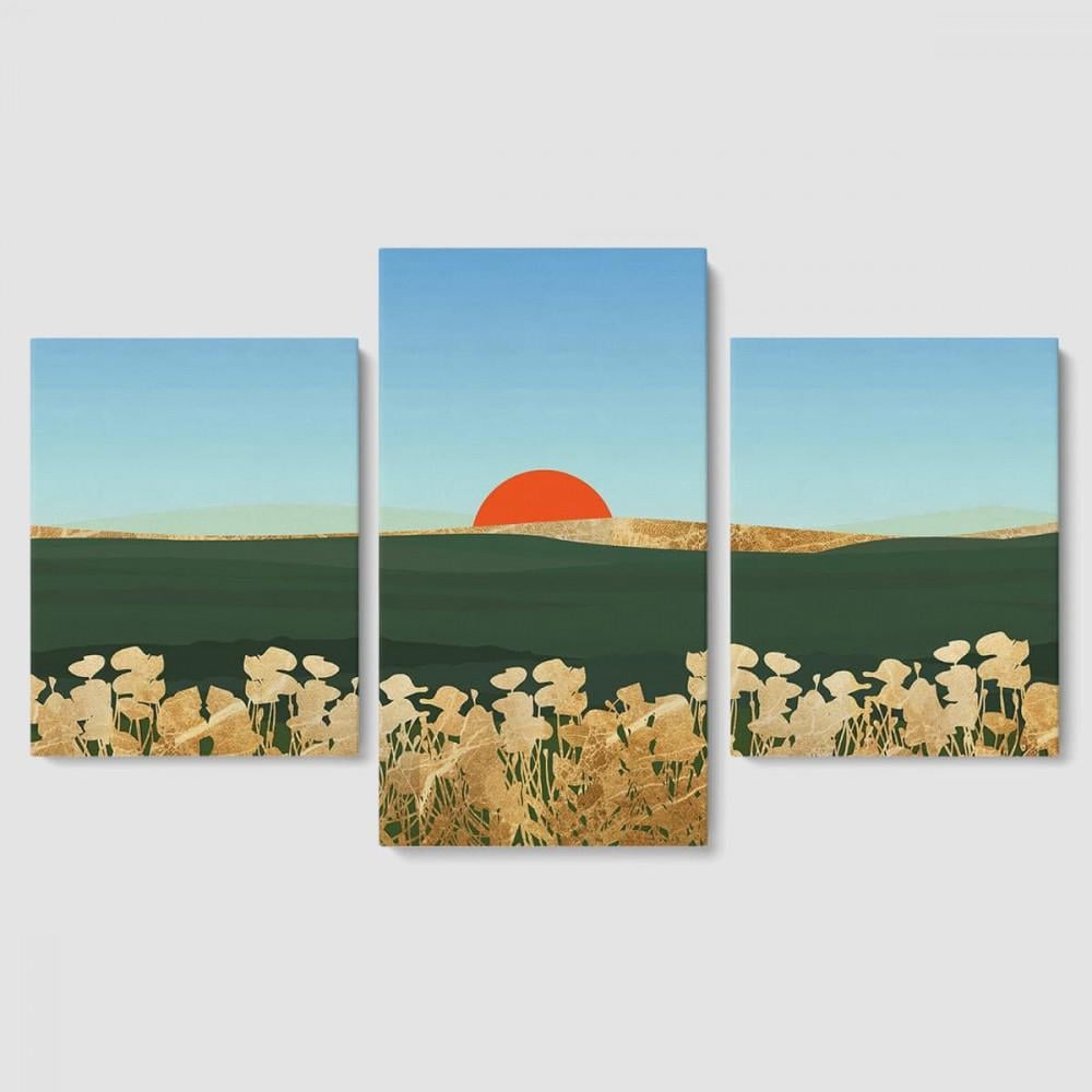 Картина модульная Malevich Store Золотой рассвет из трех частей 96x60 см (MK322034)