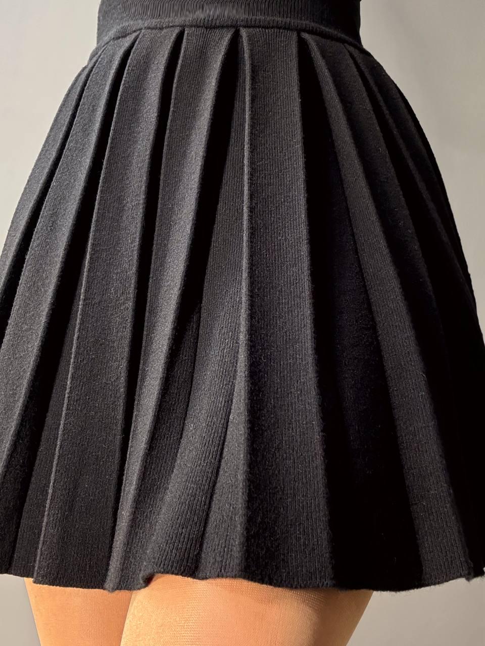 Спідниця жіноча A-N 9956 в’язана тепла у складку на резинці OS Чорний (4907) - фото 1 Спідниця жіноча A-N 9956 в’язана тепла у складку на резинці OS Чорний (4907) - фото 1