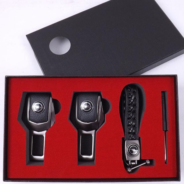 Подарочный набор Opel 2в1 фиксатор ремней/кожаный брелок №2 Графит (674274)