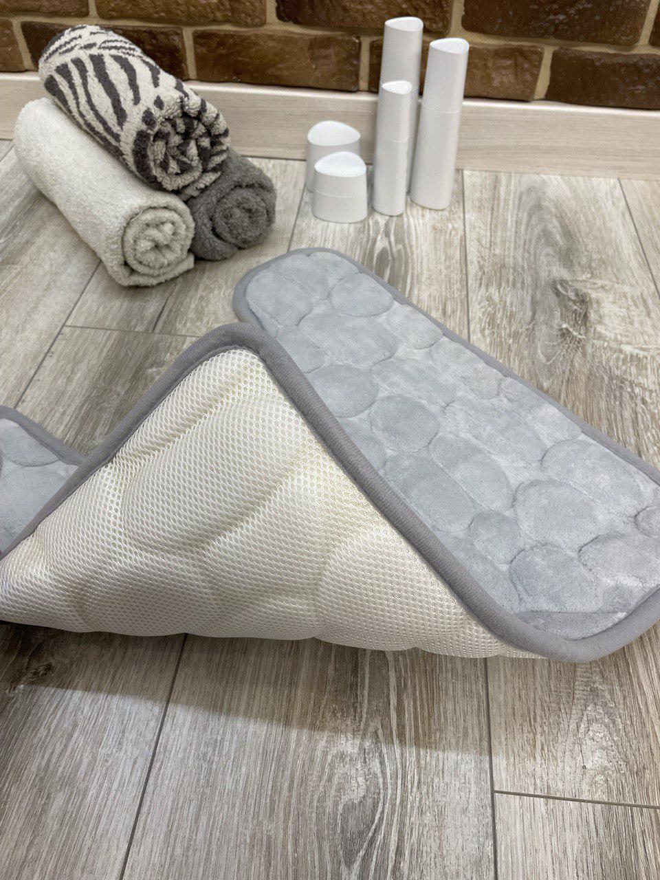Коврик для туалета Stone Premium Memory Foam 50х40 см Светло-серый (KTS0002small) - фото 3 Коврик для туалета Stone Premium Memory Foam 50х40 см Светло-серый (KTS0002small) - фото 3