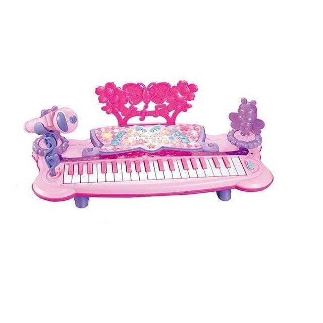Дитяче піаніно My Piano підсвітка/мікрофон/8 інструментів/4 мелодії/функція запису Pink (147196)
