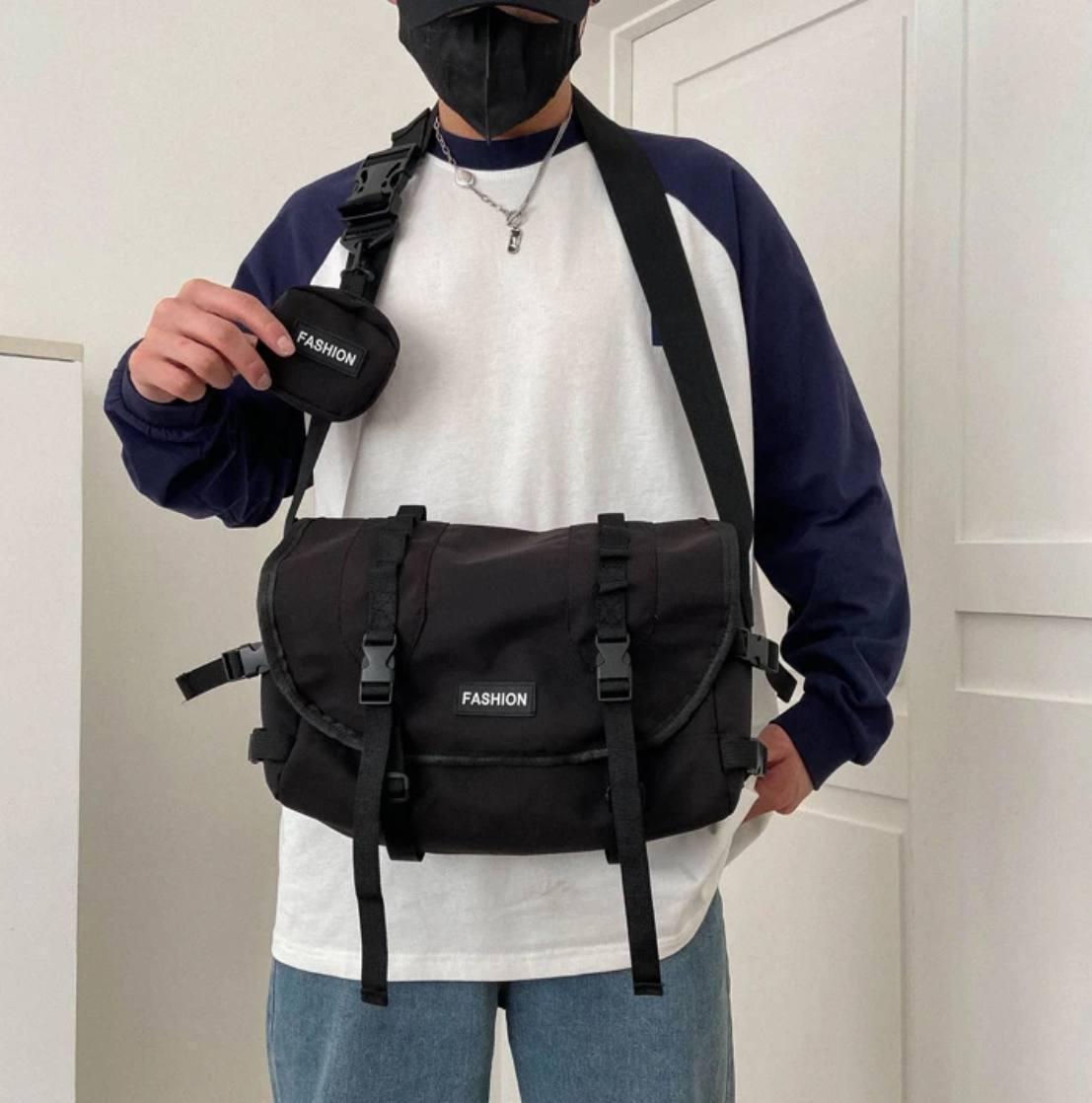 Сумка с ремешками с ремешками в японском стиле Черный (2536476) - фото 2