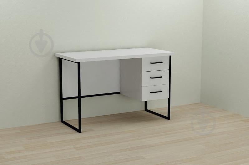Компьютерный стол Ferrum-decor Гарри 76x140x60 черный ДСП Белое 32мм