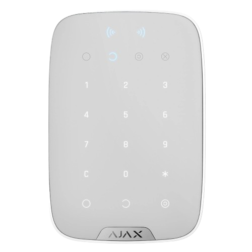 Клавиатура беспроводная с поддержкой защищенных карт и брелок Ajax Superior Keypad Plus Jeweller до 1700 м Белый (96adbfdc)