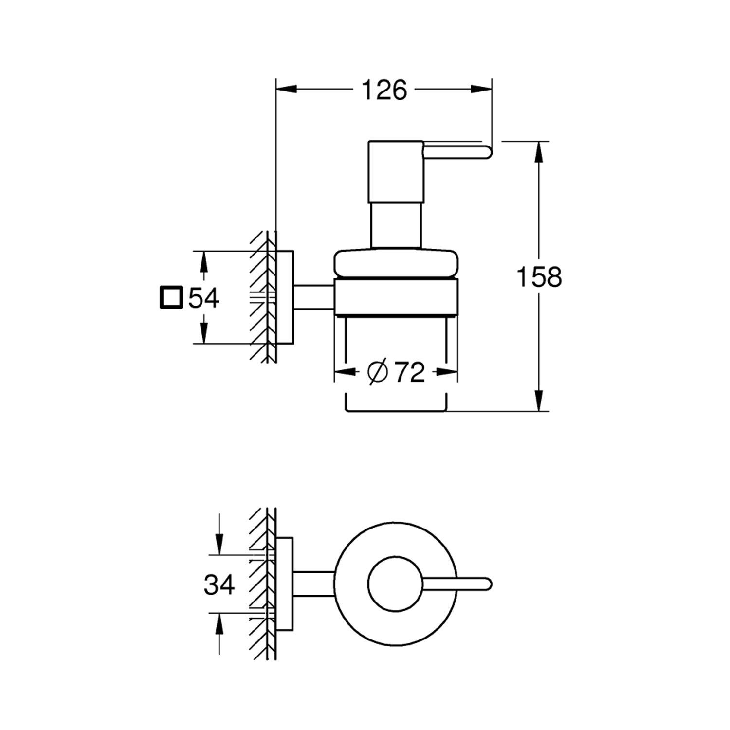 Дозатор для рідкого мила Grohe QuickFix Start Cube 41098000 CV033400 настінний 160 мл Хром (214931) - фото 2