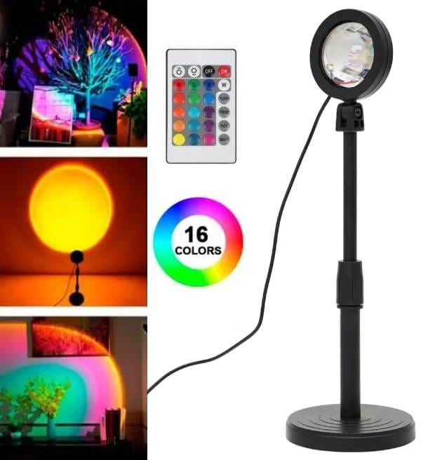 Нічник-проекційний світильник Sunset Lamp RGB із ефектом сонця (MS-12000) - фото 3