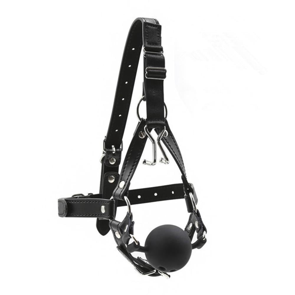 Кляп на ремешках Harness Metal Nose Hook Silicone Ball Mouth Gags (1000058107)