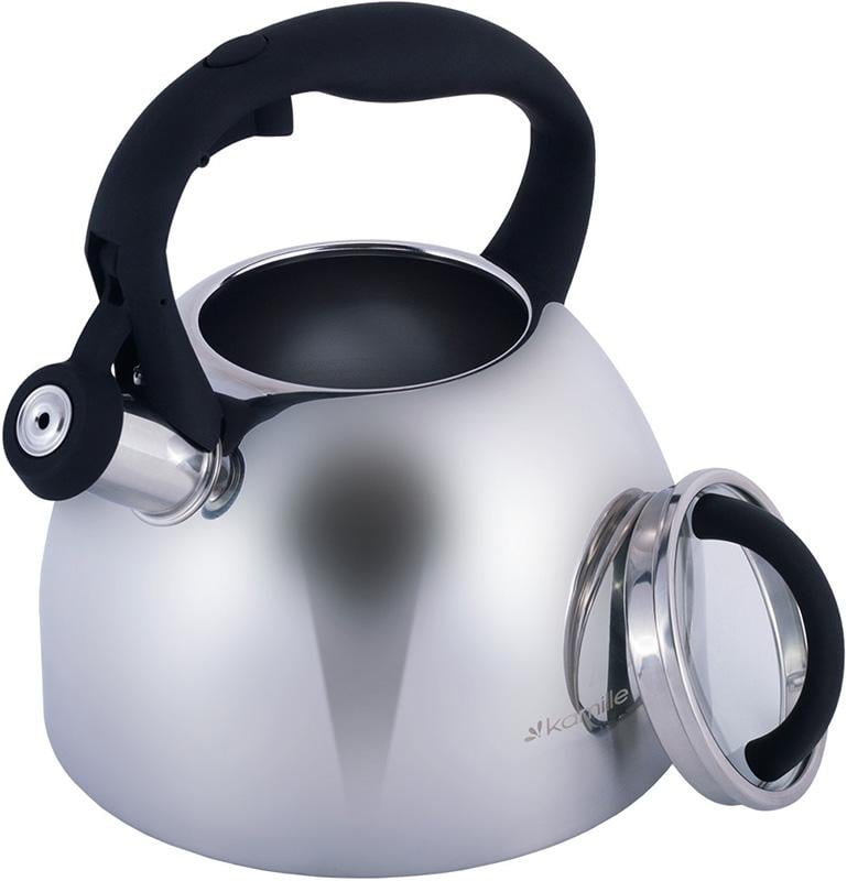 Чайник Kamille Whistling Kettle з нержавіючої сталі зі свистком і скляною кришкою 2,7 л (KM-1089) - фото 4