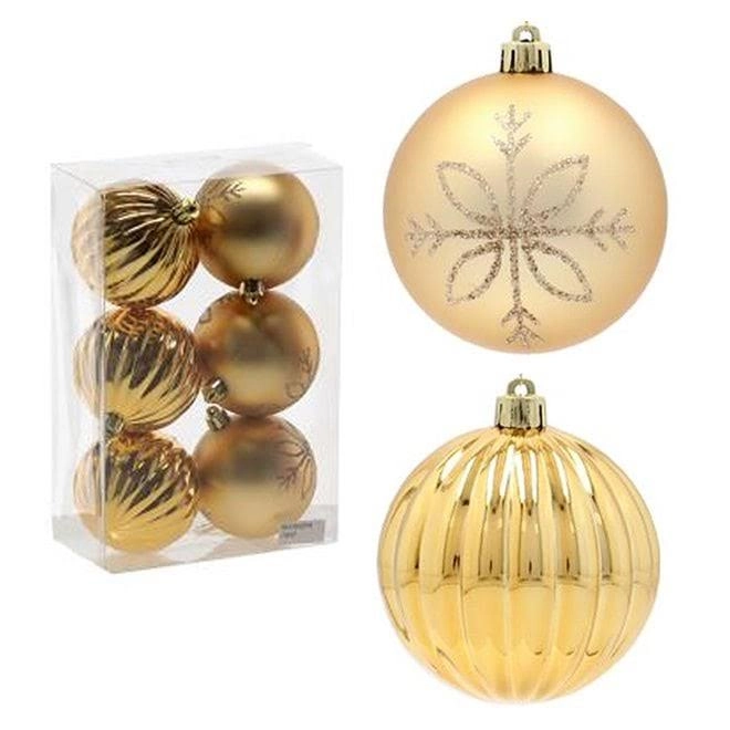 Набір кульок новорічних пластикових GIF0409-2 6 шт. 8 см (43004)