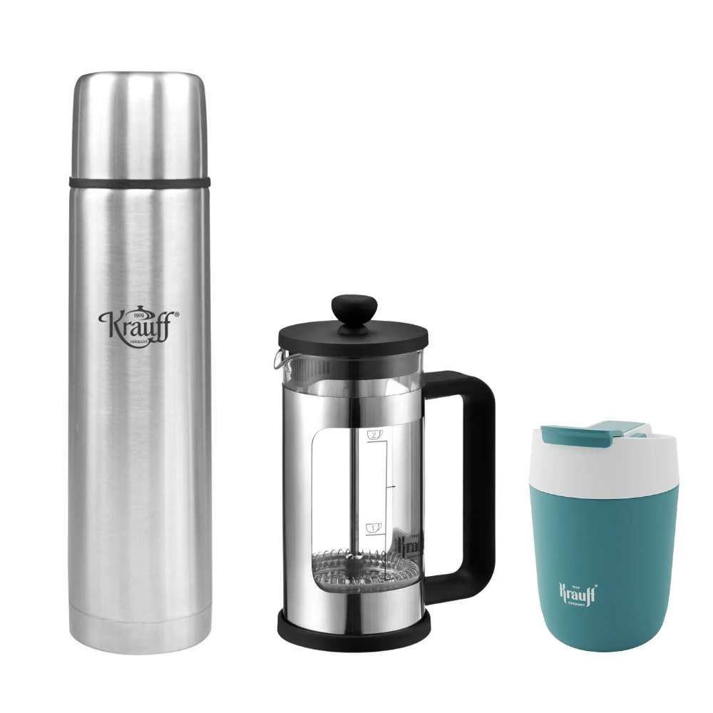 Набор Krauff термос Elbrus 750 мл/френч-пресс 800 мл/термокружка 480 мл (28556)