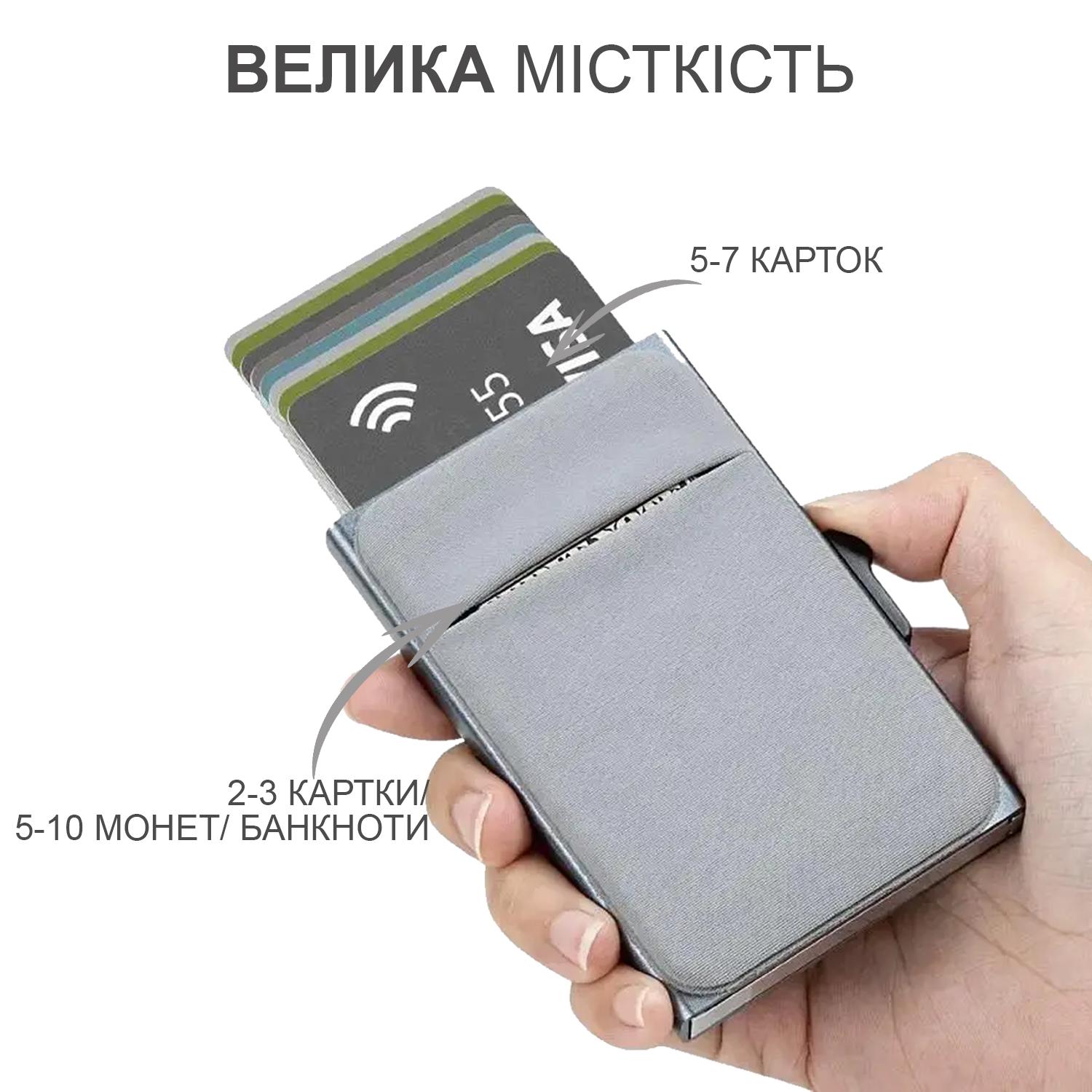 Картхолдер GDragon Home с RFID защитой алюминиевый Серый (125_4_0_4) - фото 8 Картхолдер GDragon Home с RFID защитой алюминиевый Серый (125_4_0_4) - фото 8