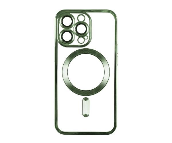 Чехол накладка TPU Metallic Full Camera with Magsafe для Apple Iphone 15 Green