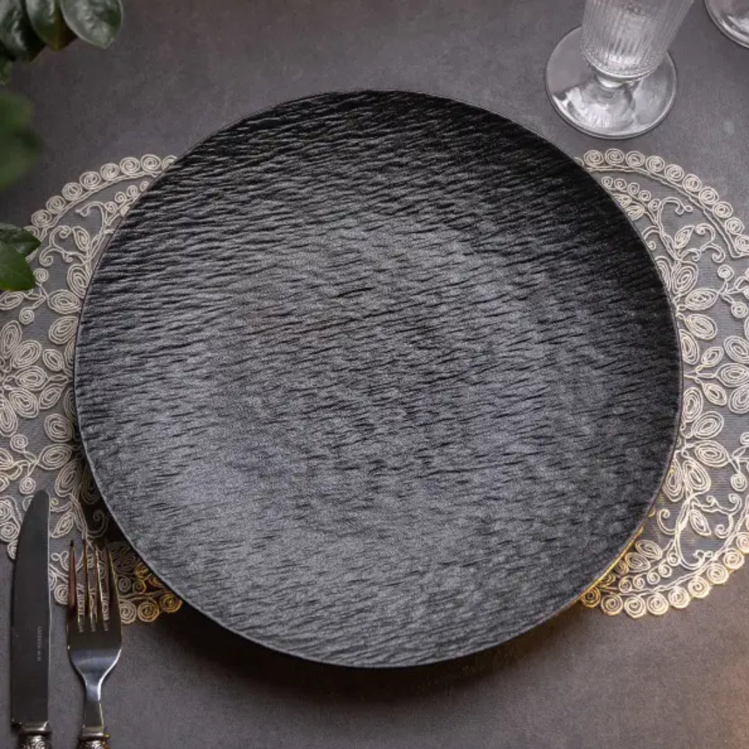 Тарілка сервірувальна керамічна 30 см Чорний - фото 1