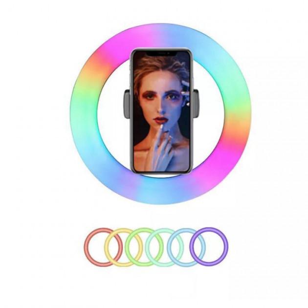 Різнокольорова кільцева лампа 30 см зі штативом 210 см та тримачем для телефону (0f5ff729) - фото 10 Різнокольорова кільцева лампа 30 см зі штативом 210 см та тримачем для телефону (0f5ff729) - фото 10