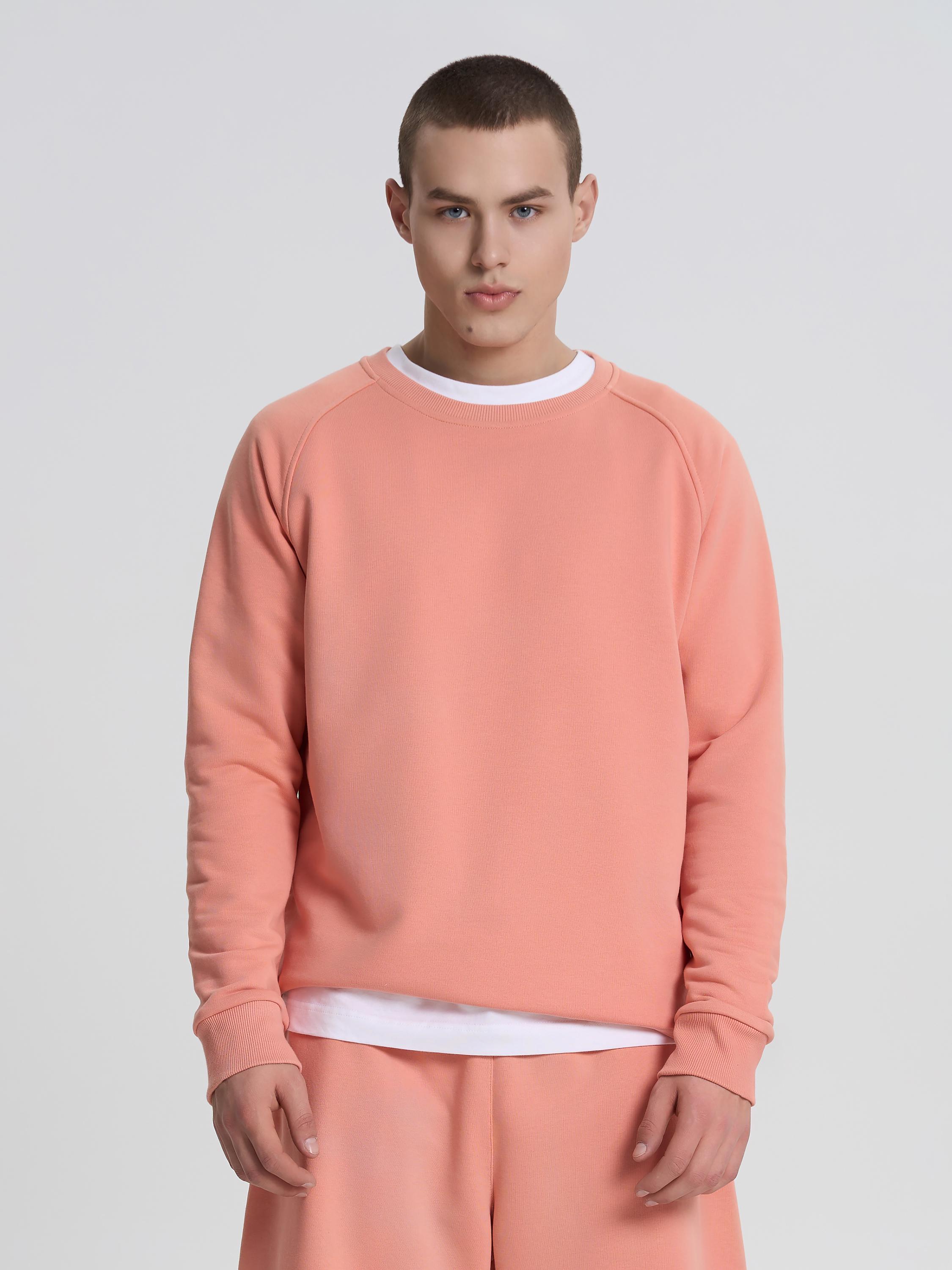 Свитшот-реглан мужской ROZA 240620 XL Коралловый (4824005724329) - фото 8