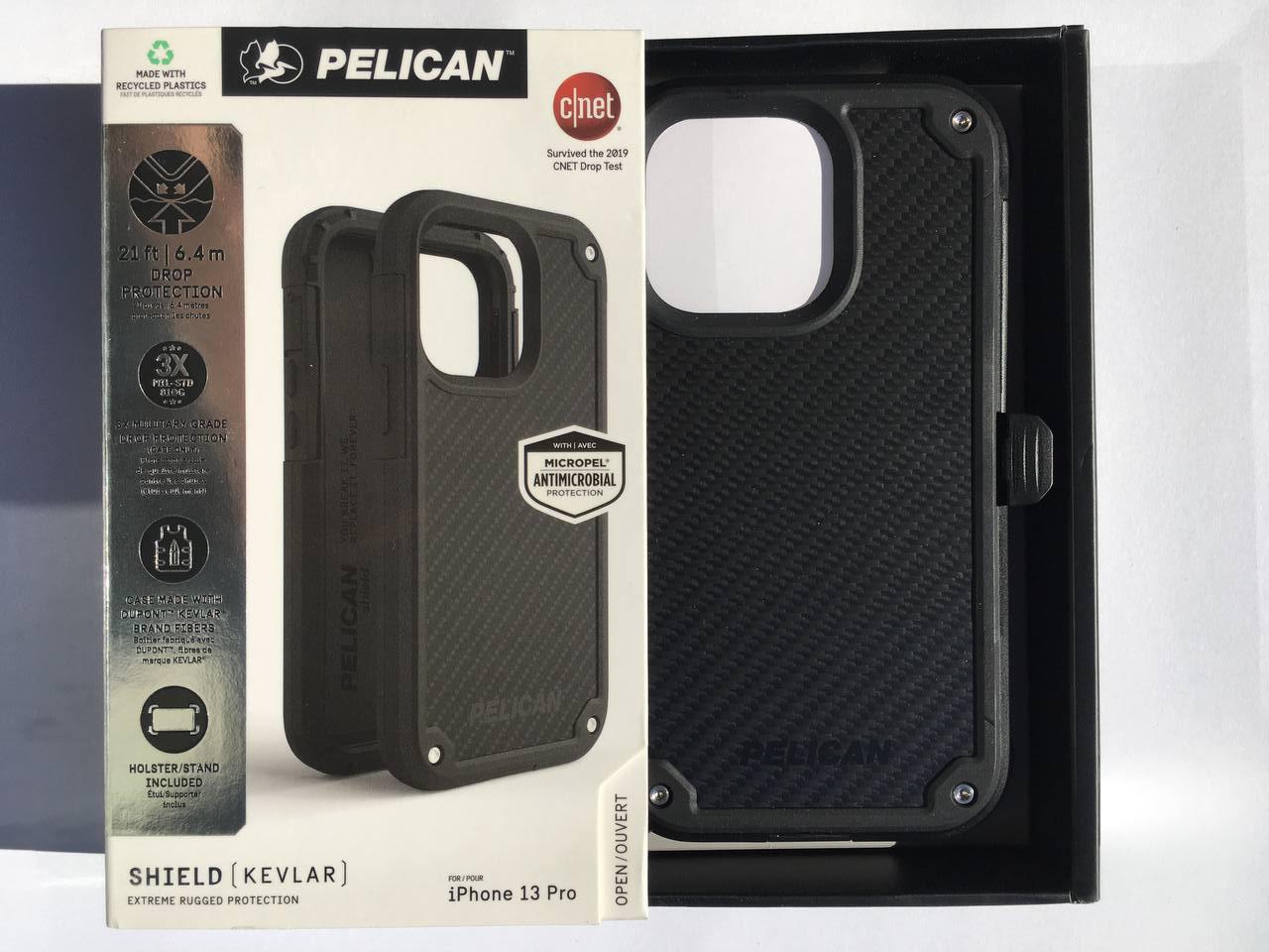 Чохол протиударний з кліпсою тактичний мілітарі Pelican Shield Kevlar для iPhone 13 Pro (6.1") Black - фото 3