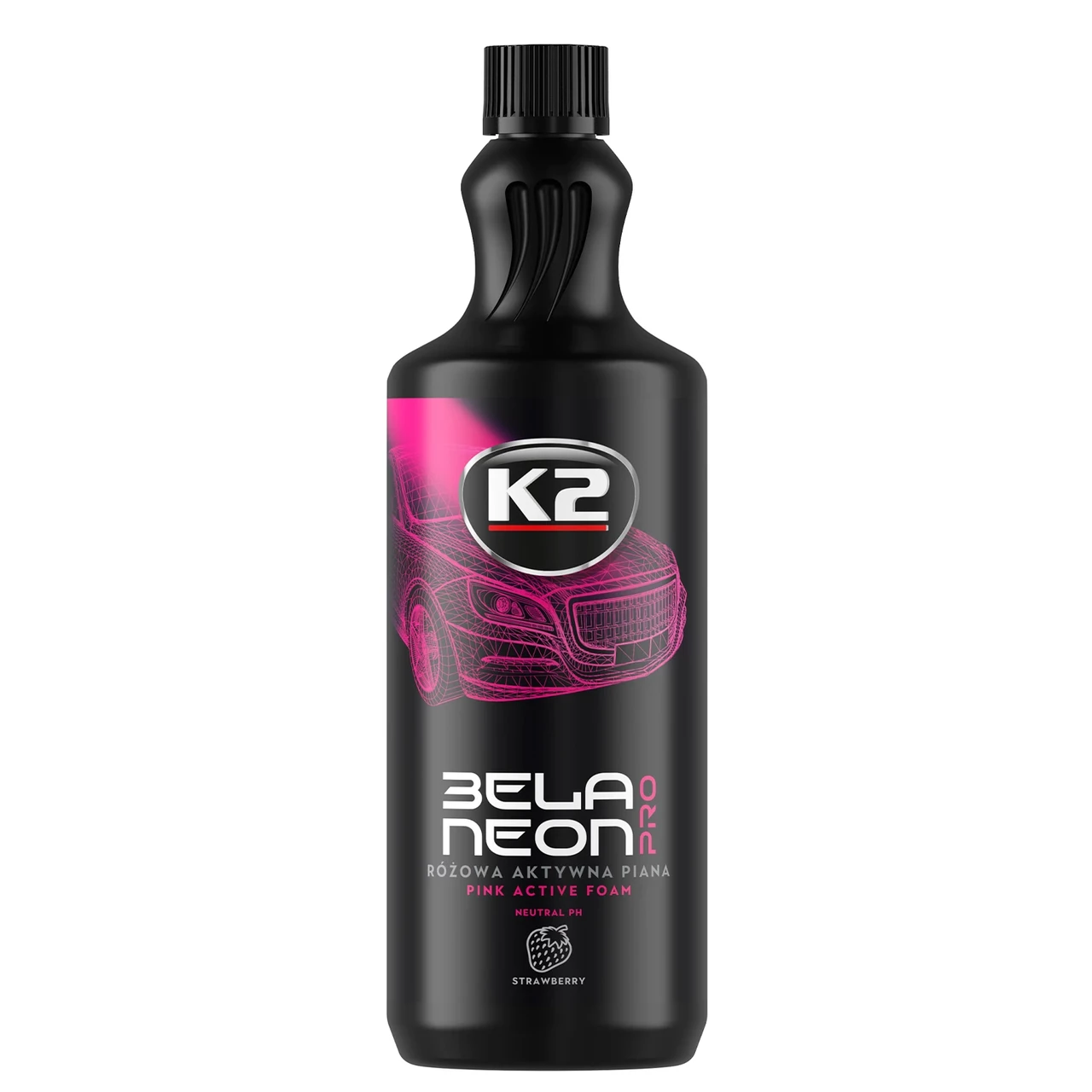 Активная пена K2 Bela Pro Neon для очищения кузова клубника 1 л