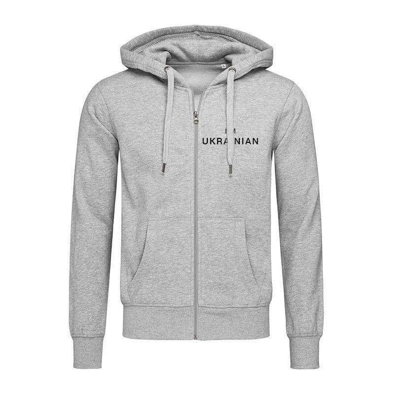 Худи с патриотическим принтом "I'm Ukrainian" на молнии M Серый (UA-ST5610-GYH-S) Худи с патриотическим принтом "I'm Ukrainian" на молнии M Серый (UA-ST5610-GYH-S)
