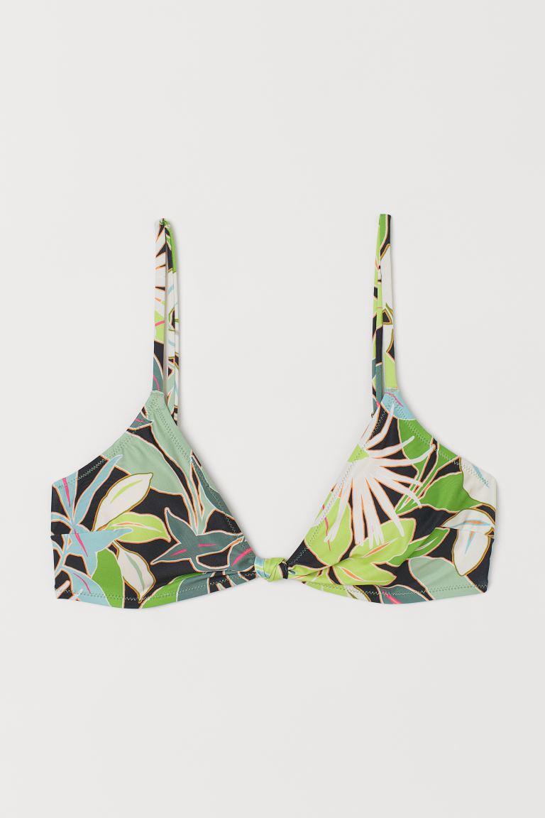 Купальный бюст H&M с листьями р. 38 Черно-Зеленый (948357)