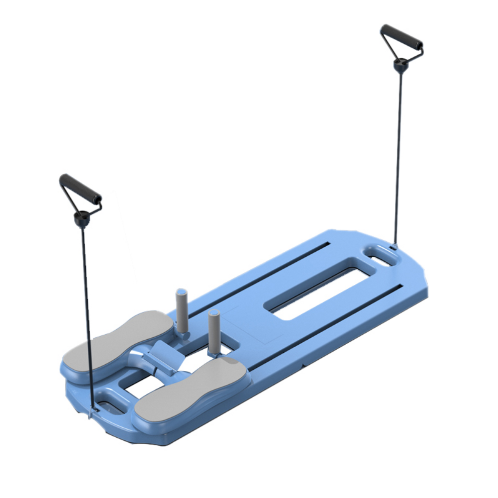 Тренажер для пресса и ног MM3000 напольный с резинками Синий (32763129)