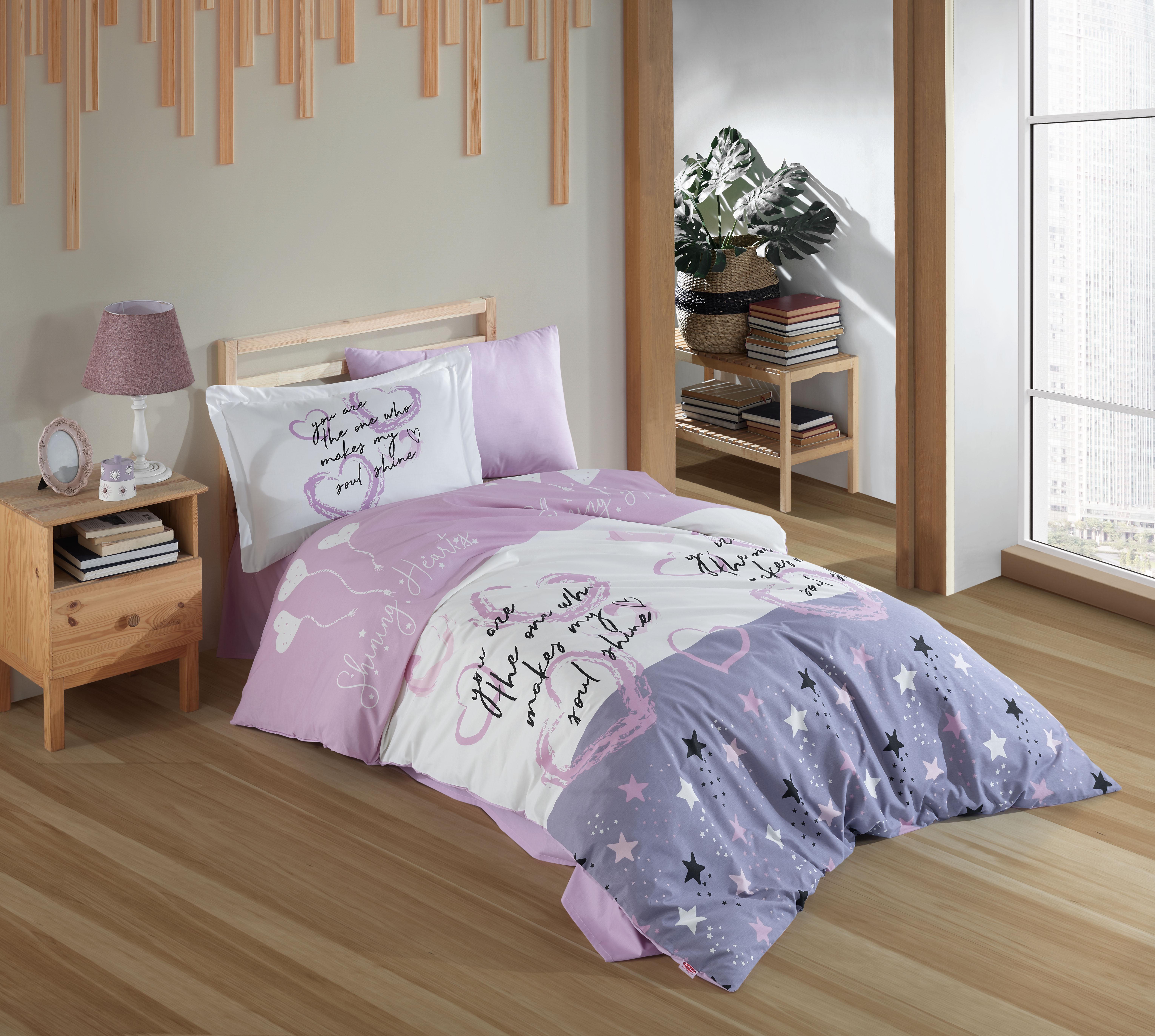 Комплект постельного белья Hobby Poplin Voyager 160х220 см Сиреневый (8698499166615)