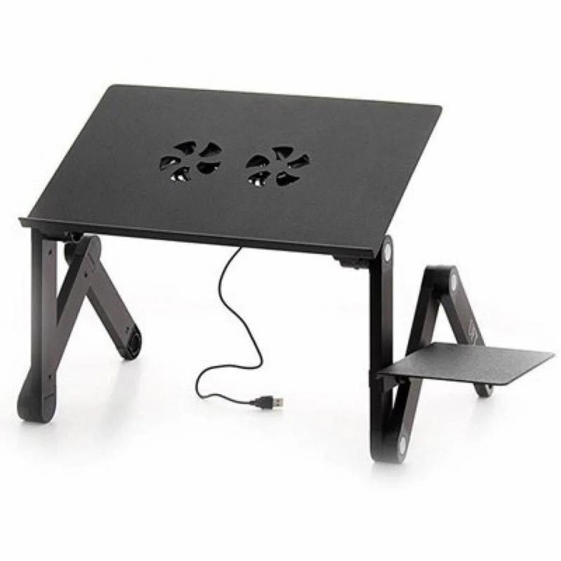 Столик трансформер для ноутбука універсальний LAPTOP TABLE T8 Чорний - фото 1