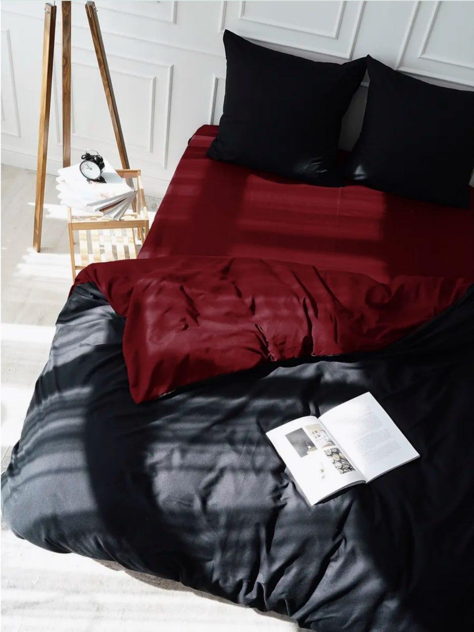 Постільна білизна гіпоалергенна Євро 200х220 наволочка 50х70 2шт Чорно червоний (П4К-Post-ukr-0014-03) - фото 2 Постільна білизна гіпоалергенна Євро 200х220 наволочка 50х70 2шт Чорно червоний (П4К-Post-ukr-0014-03) - фото 2