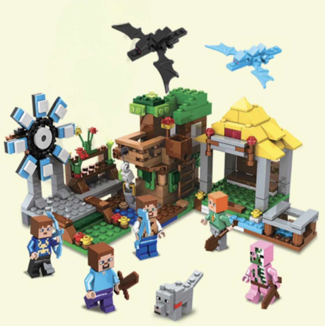 Конструктор My World Станція 393 деталей/персонажі/набір Майнкрафт (SJ8803)