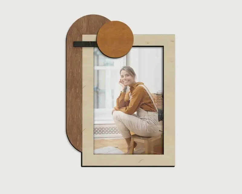 Фоторамка абстрактна на 1 фото Натуральний (boho_decor_circle) - фото 1